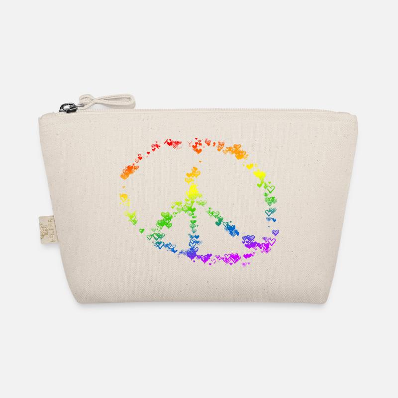 Peace Drawing Freedom Rainbow Colors 3 Organic Pouch