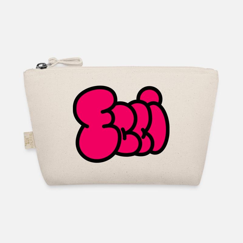 Ballonschrift ELLI pink - Bio-Täschchen - Natur