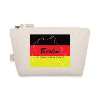 Berlin - Hauptstadt mit GPS-Koordinaten & Flagge - Bio-Täschchen - Natur - Vorne