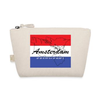 Amsterdam - Niederlandes Hauptstadt, GPS, Flagge - Bio-Täschchen - Natur - Vorne