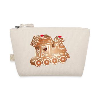 verzierte Lebkuchen Lokomotive für Weihnachten - Bio-Täschchen - Natur - Vorne
