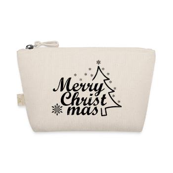 Klassisches Merry Christmas Design - Bio-Täschchen - Natur - Vorne