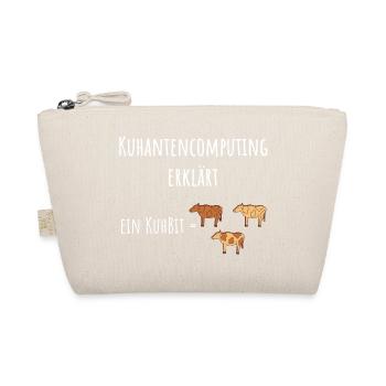 Quantencomputing mit Kühen Lustig Geschenk Kuhbit - Bio-Täschchen - Natur - Vorne