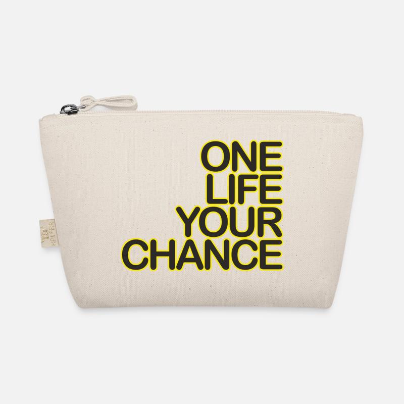 One LIFE your CHANCE 01 schwarzKgelb - Bio-Täschchen - Natur