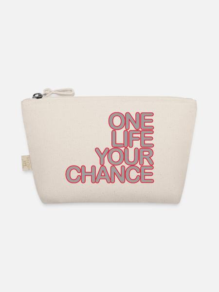 One LIFE your CHANCE 02grey Krot - Organic Pouch - nature - Front