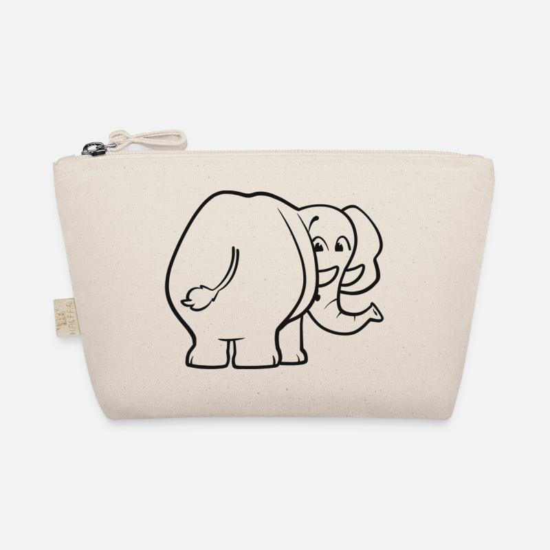 Elefant von hinten - überrascht, erschrocken, oops - Bio-Täschchen - Natur
