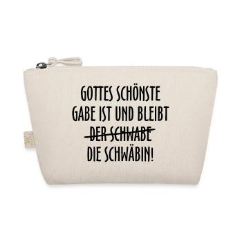 Gottes schönste Gabe ist die Schwäbin (Schwarz) - Bio-Täschchen - Natur - Vorne