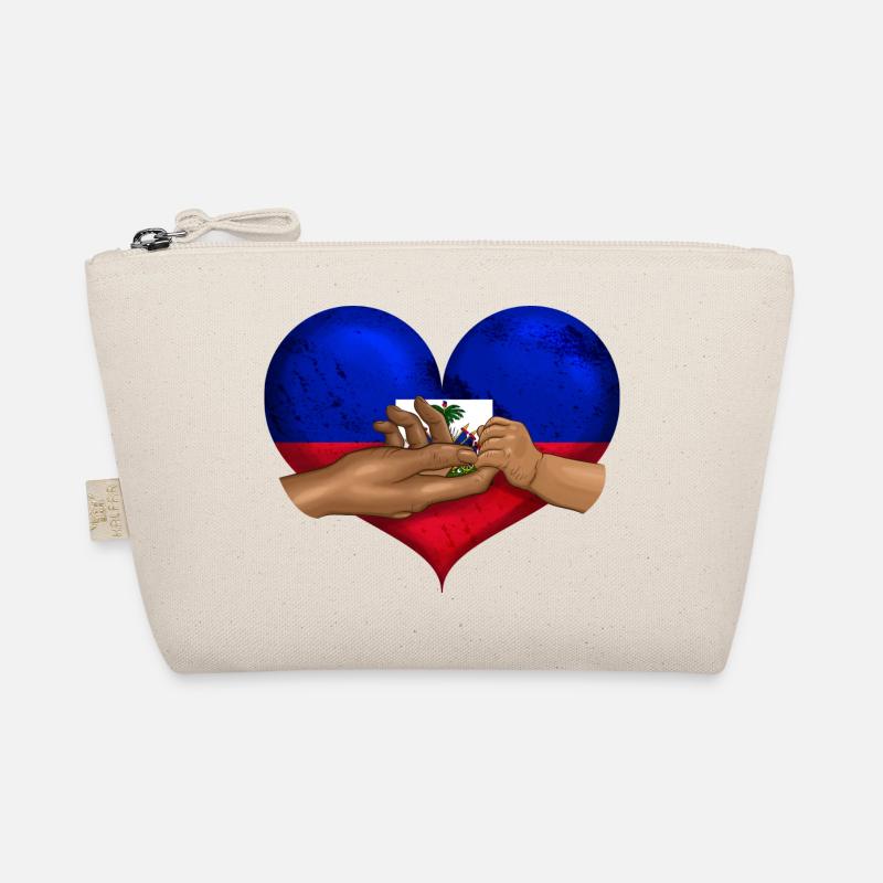 Haiti Haitian Flagge Vater Kind I Geschenk Bio-Täschchen