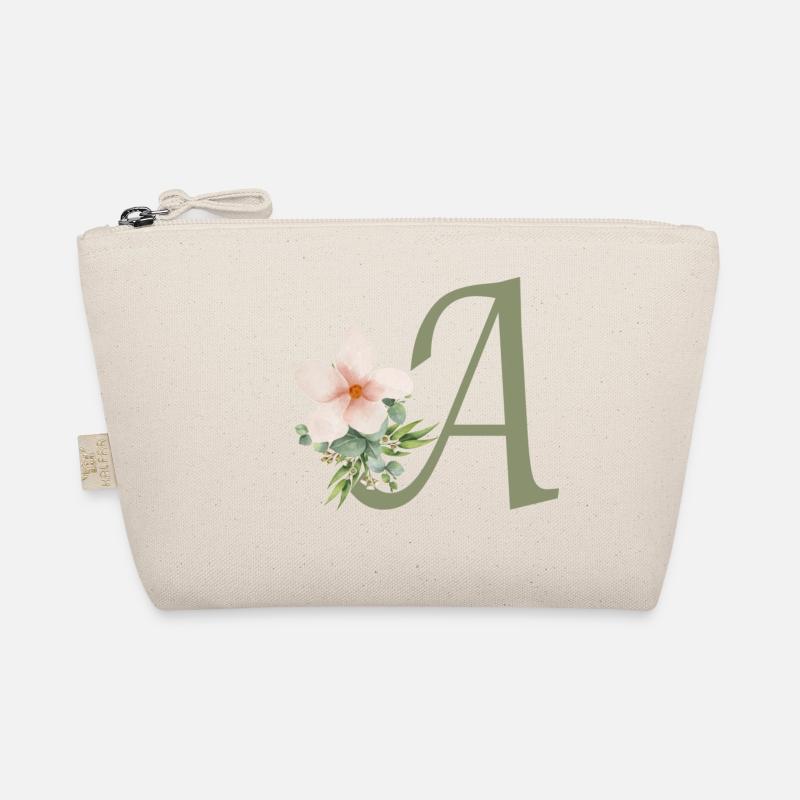 Buchstabe A mit Blume Bio-Täschchen