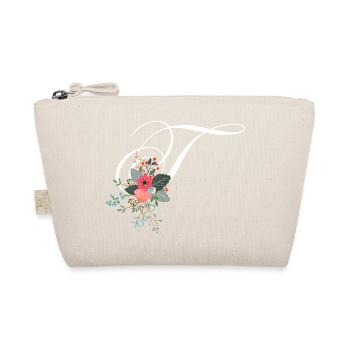 Letter t flowery - Organic Pouch - nature - Front