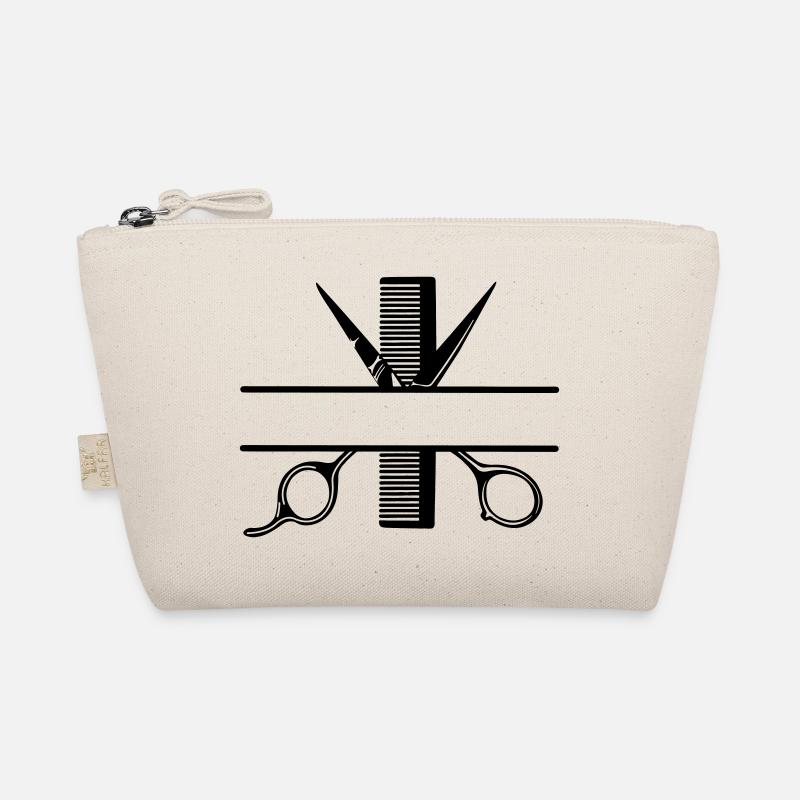 Text banner logo hairdresser, scissors with comb Organic Pouch