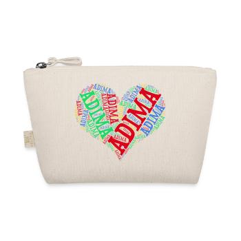 t-shirt Adima coeur nuage de mots texte texte collage - Trousse biologique - nature - Devant