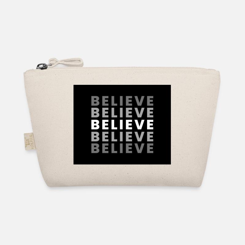 Black White and Grey Simple Believe Hoodie - Bio-Täschchen - Natur