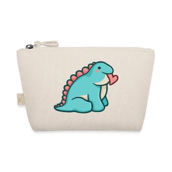 hugadino chuck with heart, dino, cute dinosaur - Organic Pouch - nature - Front