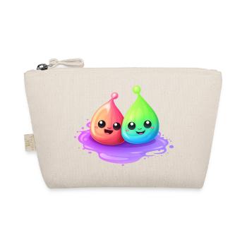 Zwei fröhliche Slimes - Bio-Täschchen - Natur - Vorne