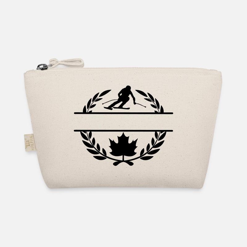 Skieur canadien de descente de feuille d’érable en couronne de laurier Trousse biologique