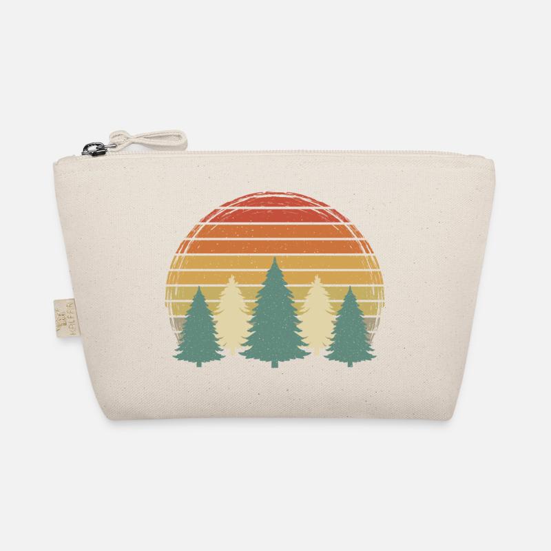 Sunset Bäume Vintage Wald Grunge Baum Retro Natur - Bio-Täschchen - Natur