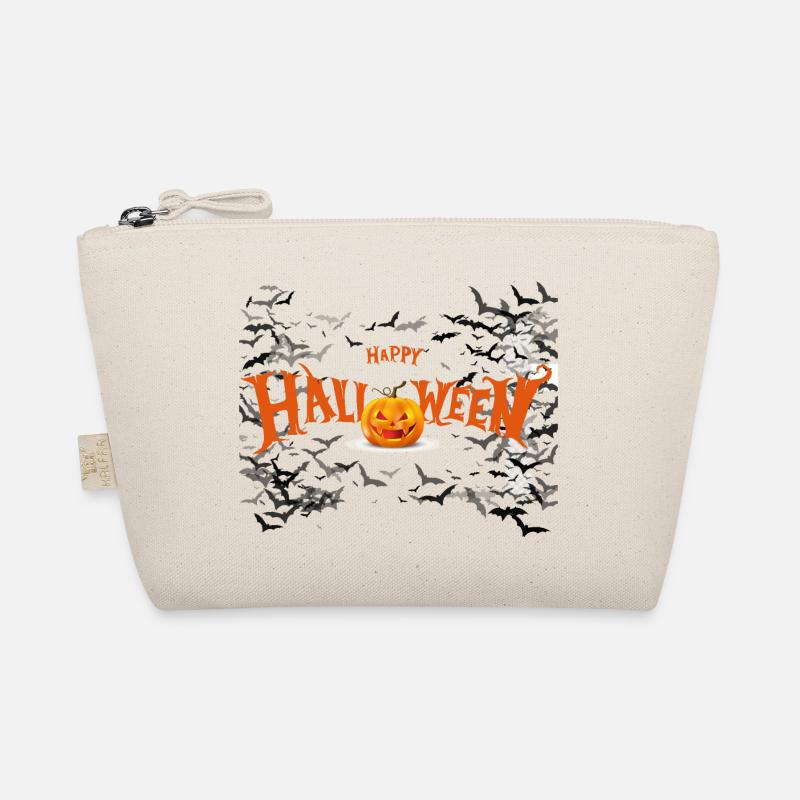 Fröhlicher Halloween-Kürbis - Bio-Täschchen - Natur