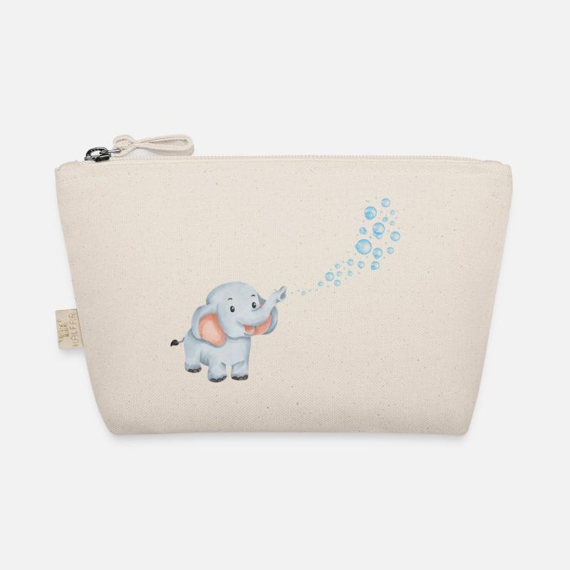 Blubbernder Elefant - Bio-Täschchen - Natur