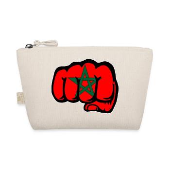 Morocco Flag Hand Fist - Organic Pouch - nature - Front
