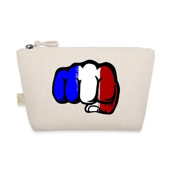 Frankreich Flagge Hand Faust - Bio-Täschchen - Natur - Vorne