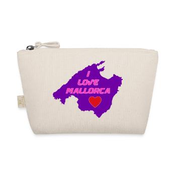 I Love Mallorca in Pink/Violett mit rotem Herz - Bio-Täschchen - Natur - Vorne