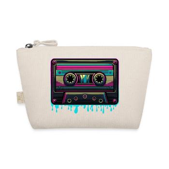Retro Neon Musik-Kassette Vintage Sound - Bio-Täschchen - Natur - Vorne