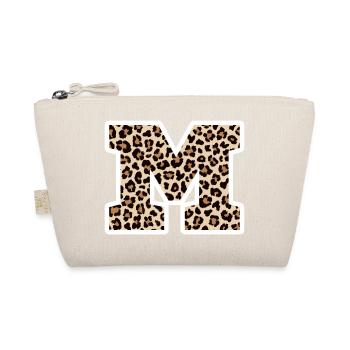 Letter M Leopard Pattern - Birthday Gift Idea - Organic Pouch - nature - Front