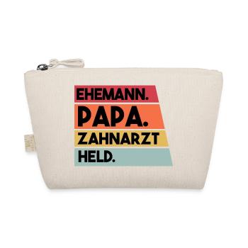 Ehemann Papa Beruf Zahnarzt Held - Bio-Täschchen - Natur - Vorne