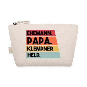 Ehemann Papa Klempner Held - Bio-Täschchen - Natur - Vorne