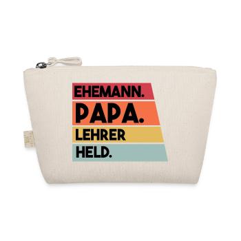 Ehemann Papa Lehrer Held - Bio-Täschchen - Natur - Vorne