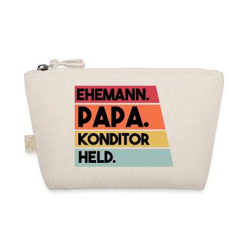 Ehemann Papa Konditor Held - Bio-Täschchen - Natur - Vorne