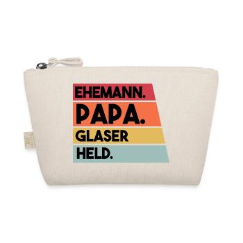 Ehemann Papa Glaser Held - Bio-Täschchen - Natur - Vorne