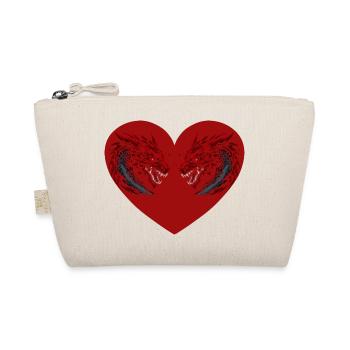 Love Dragon Heart Romance Valentine Mythical Creatures - Organic Pouch - nature - Front