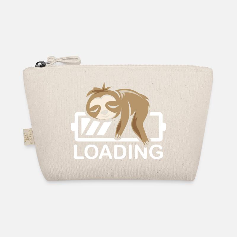 funny sloth loading battery icon comic Organic Pouch