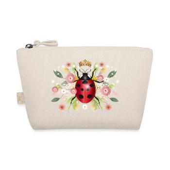 red glowing ladybug with crown and flowers - Organic Pouch - nature - Front