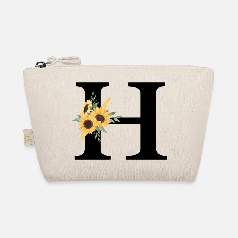 Buchstabe h Blumen-Sonnenblume Bio-Täschchen