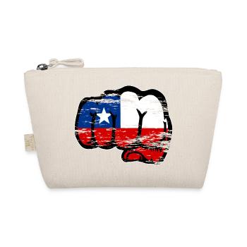 Chile flag fist used - Organic Pouch - nature - Front