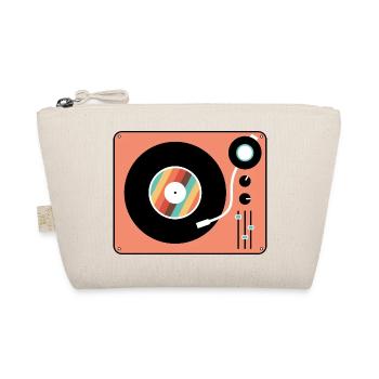 Retro Turntable Vintage Vinyl Record Player - Organic Pouch - nature - Front