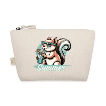Cute cartoon squirrel enjoying summer - Organic Pouch - nature - Front
