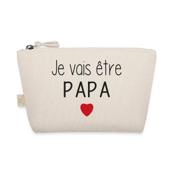 Ich werde ein Papa sein - Herz - Bio-Täschchen - Natur - Vorne