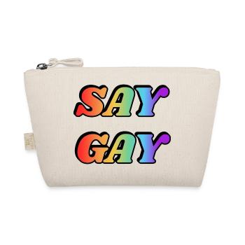 SAY GAY LGBTQ pride accessories - Organic Pouch - nature - Front