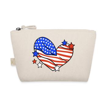 Amerikanische Flagge Herz 4. Juli - Bio-Täschchen - Natur - Vorne