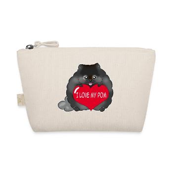 I love my Pom black - Organic Pouch - nature - Front