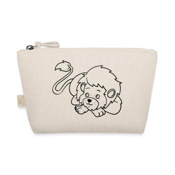 Lion Kawaii coloring page hand-illustrated - Organic Pouch - nature - Front