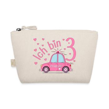 Voiture de police J’ai 3 ans Anniversaire Rose - Trousse biologique - nature - Devant