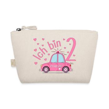 Voiture de police J’ai 2 ans Anniversaire Rose - Trousse biologique - nature - Devant