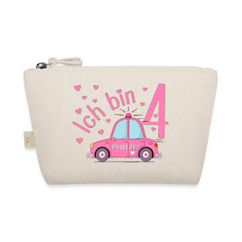 Voiture de police J’ai 4 ans Anniversaire Rose - Trousse biologique - nature - Devant