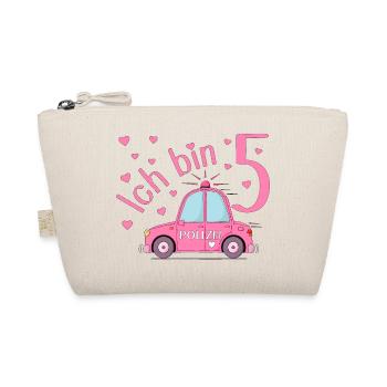 Voiture de police J’ai 5 ans Anniversaire Rose - Trousse biologique - nature - Devant