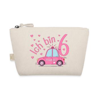 Voiture de police J’ai 6 ans Anniversaire Rose - Trousse biologique - nature - Devant